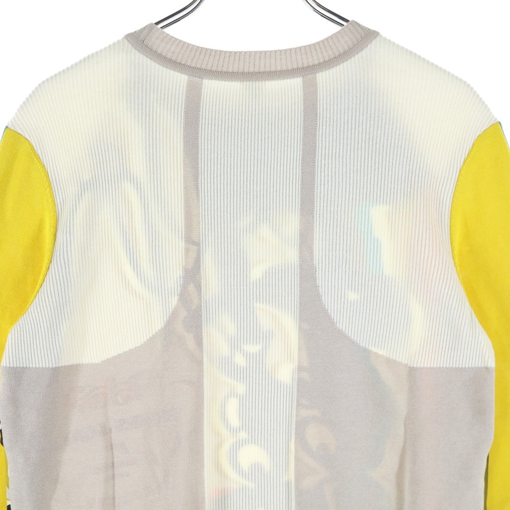 HERMES(エルメス) ブリッド ドゥ ガラ ツイルレーヌ シルク切替 長袖ニットセーター レディース マルチ