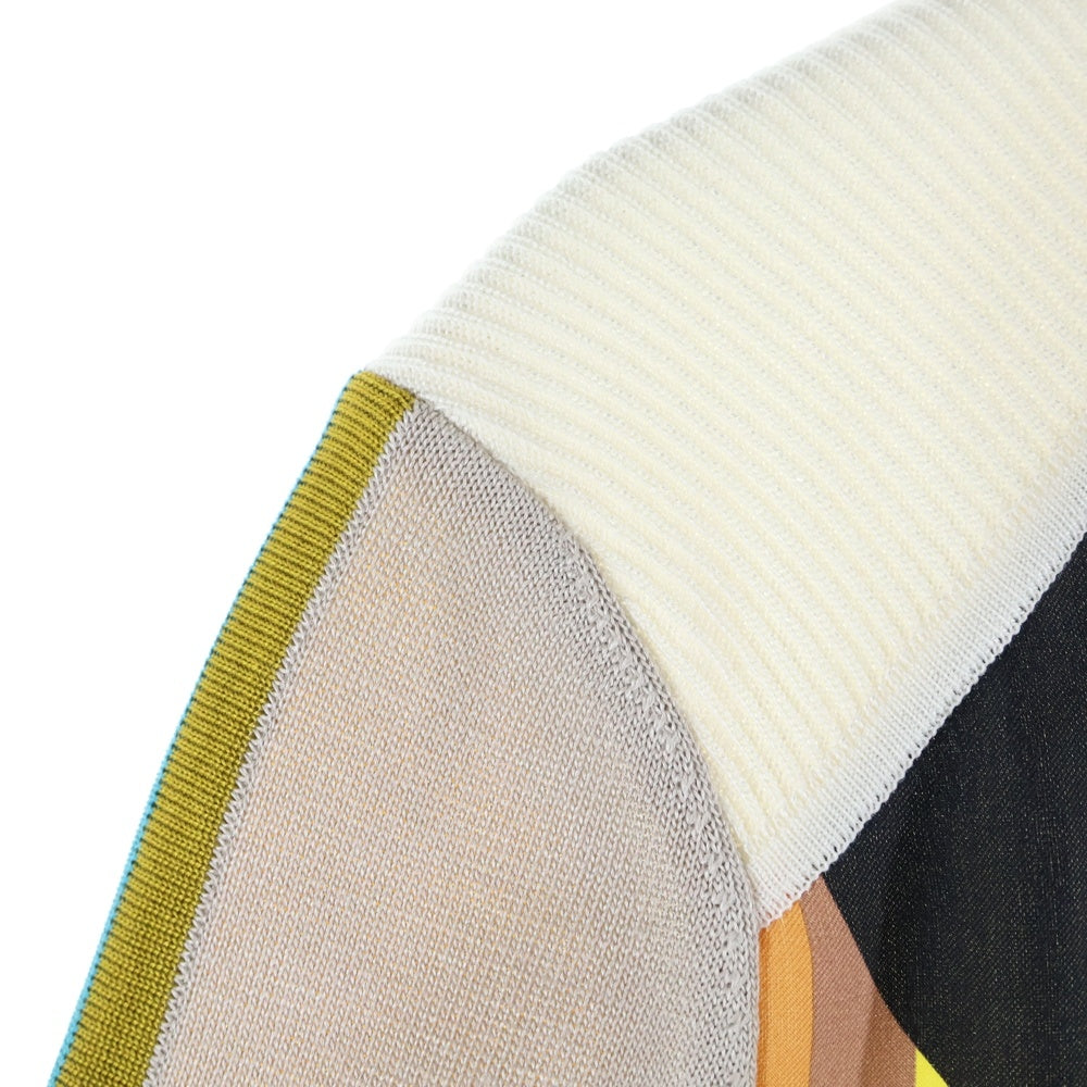 HERMES(エルメス) ブリッド ドゥ ガラ ツイルレーヌ シルク切替 長袖ニットセーター レディース マルチ