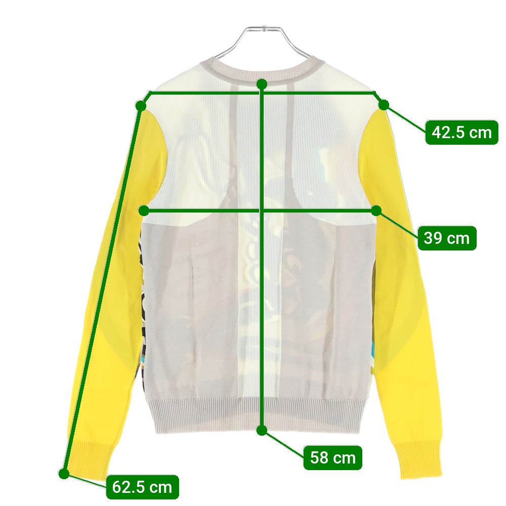 HERMES(エルメス) ブリッド ドゥ ガラ ツイルレーヌ シルク切替 長袖ニットセーター レディース マルチ