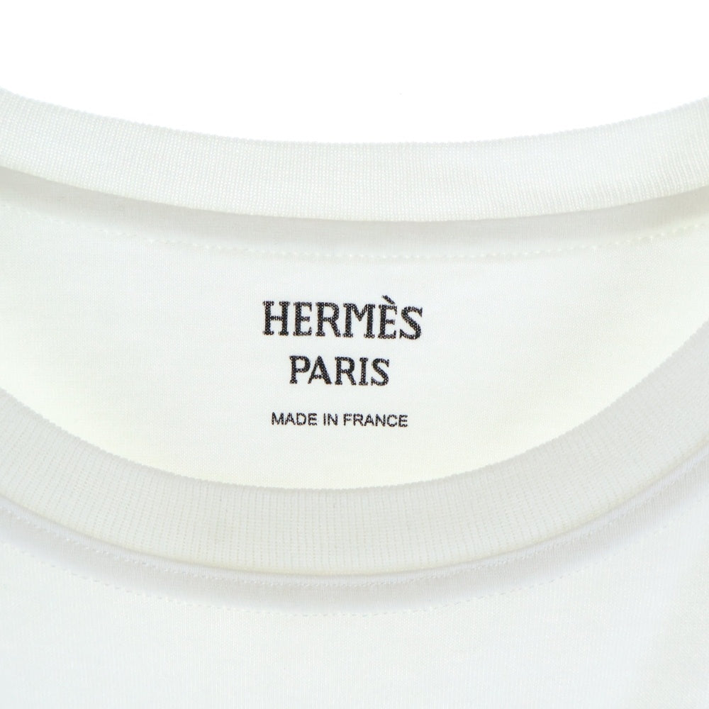 HERMES(エルメス) 20SS 馬具柄プリント半袖Tシャツ レディース ホワイト