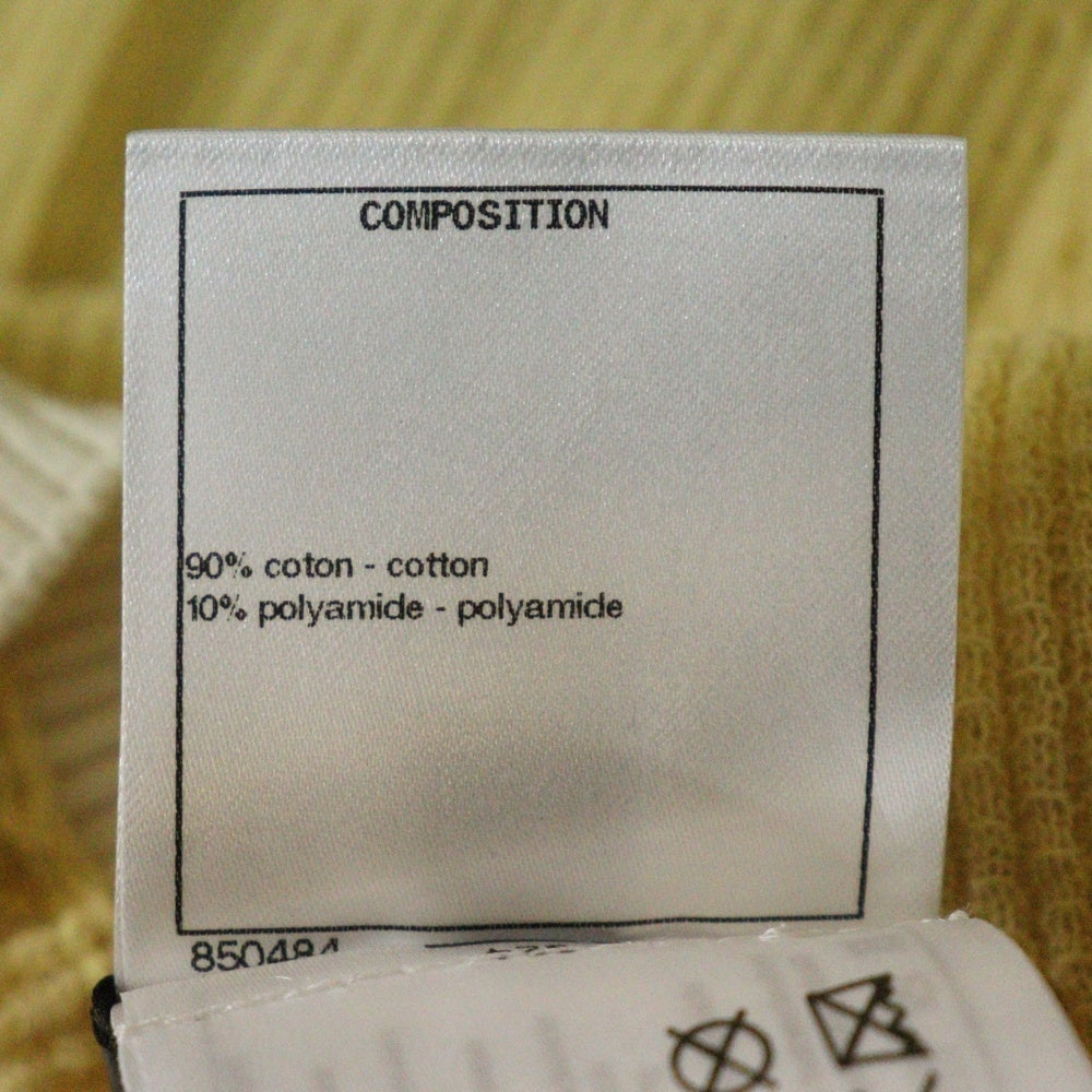 CHANEL(シャネル) 22P ラインストーンココマーク コットン 半袖ニットセーター イエロー レディース P72249