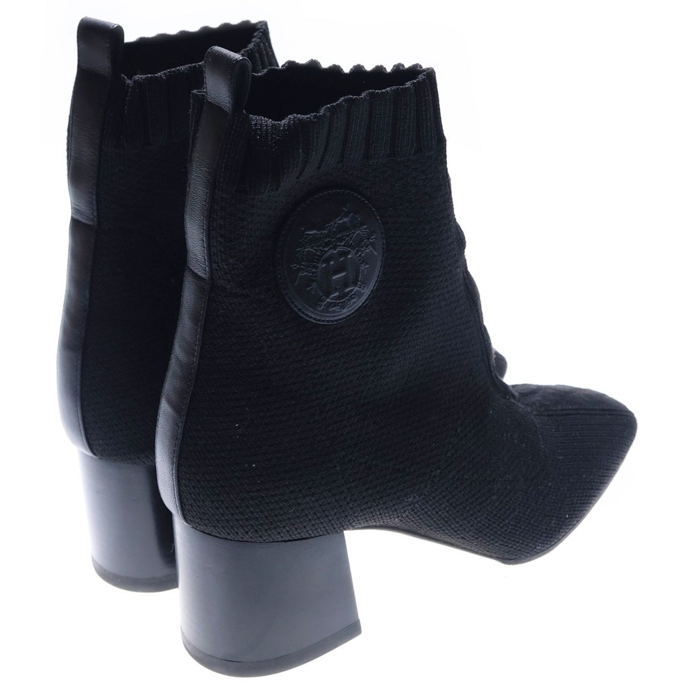 HERMES(エルメス) ヴォルヴェール ニット ショートブーツ ブラック レディース