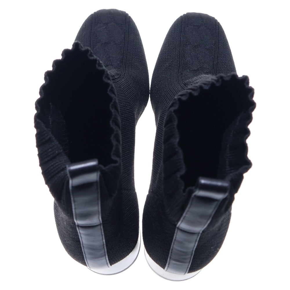 HERMES(エルメス) ヴォルヴェール ニット ショートブーツ ブラック レディース