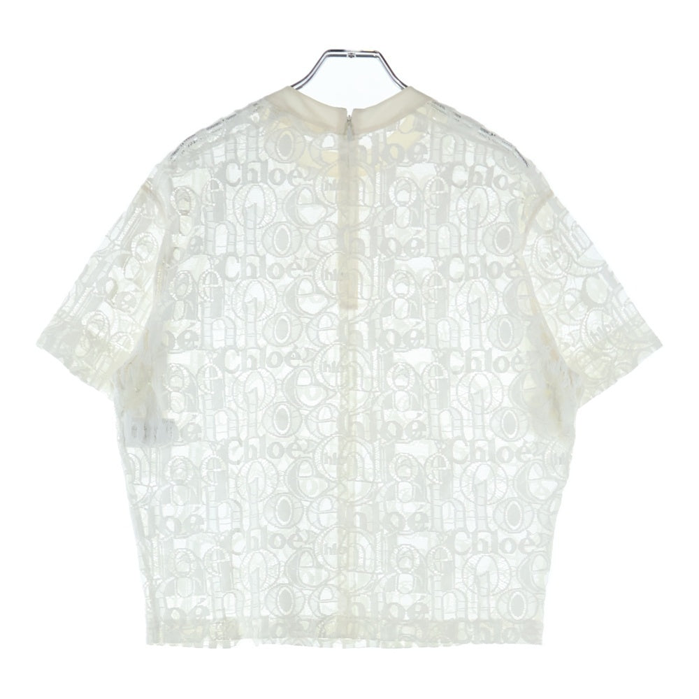Chloe(クロエ) ロゴ シースルーメッシュ 半袖カットソー レディース ホワイト