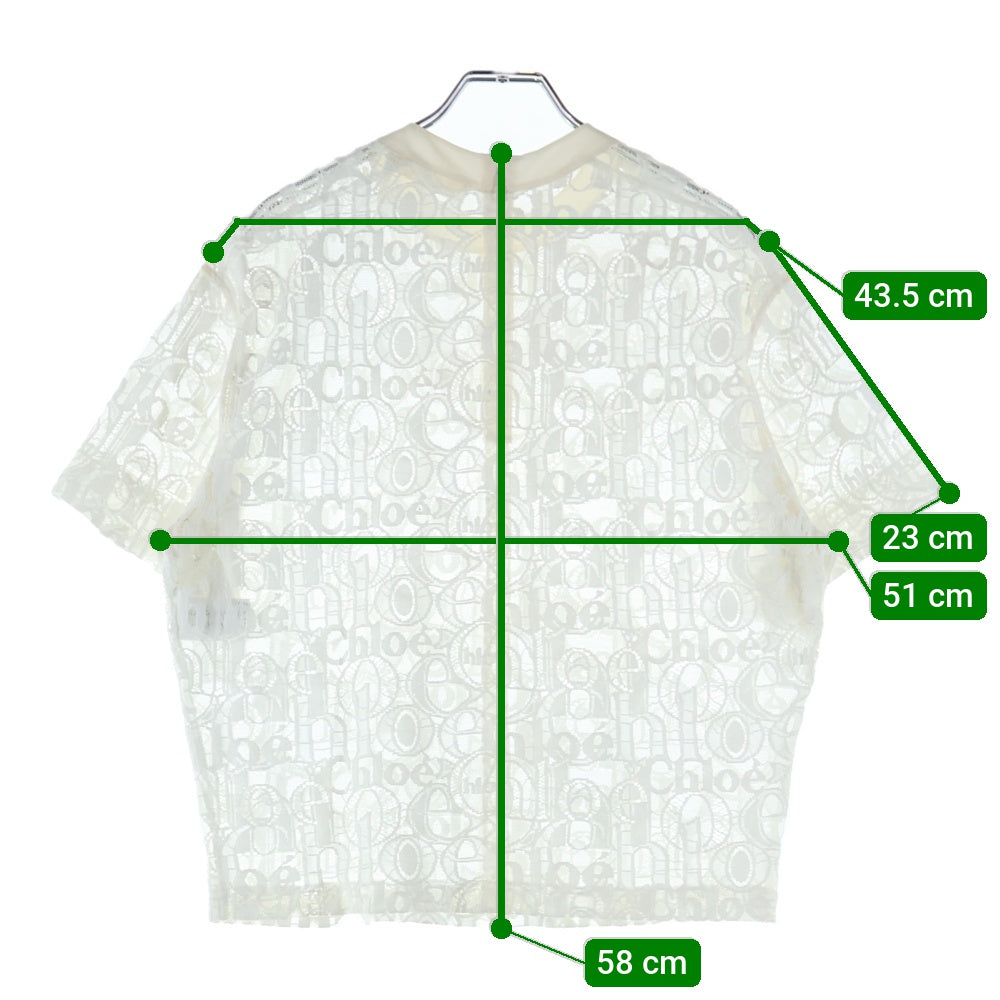 Chloe(クロエ) ロゴ シースルーメッシュ 半袖カットソー レディース ホワイト