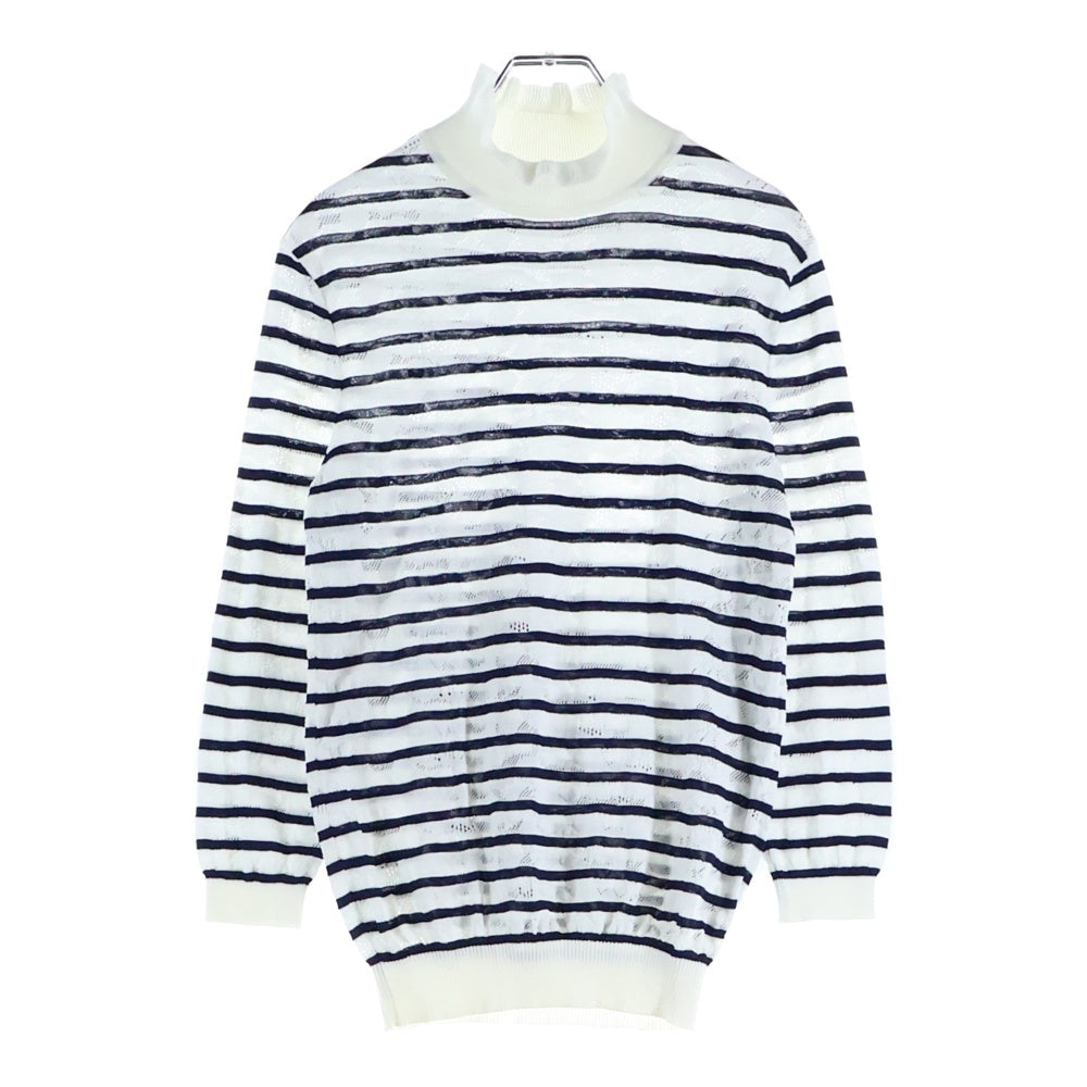 Chloe(クロエ) ボーダー コットン長袖カットソー レディース ホワイト/ネイビー