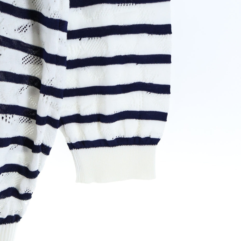 Chloe(クロエ) ボーダー コットン長袖カットソー レディース ホワイト/ネイビー