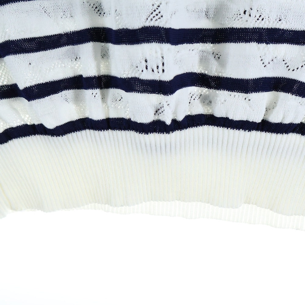 Chloe(クロエ) ボーダー コットン長袖カットソー レディース ホワイト/ネイビー