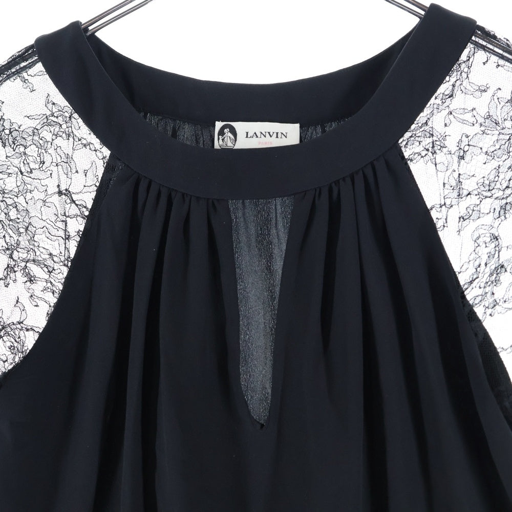 LANVIN(ランバン) レース シルク ブラウス レディース ブラック
