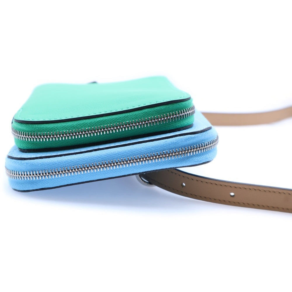 HERMES(エルメス) ヌーヴォー トゥーゴー ショルダーバッグ ショルダーウォレット ウエストバッグ U刻印 グリーン/ブルー