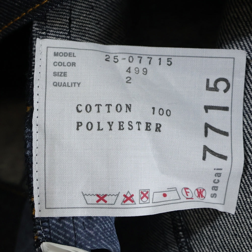 Sacai(サカイ) 25SS Denim Mix Shirt デニムミックスシャツ ドッキング インディゴ レディース 25-07715