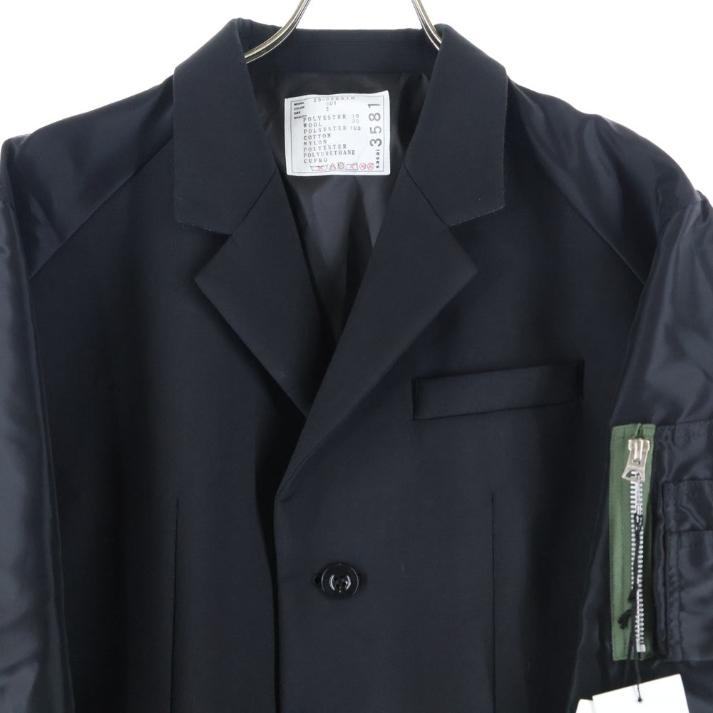 Sacai(サカイ) ボンディングミックステーラードジャケット ブラック 25-03581M
