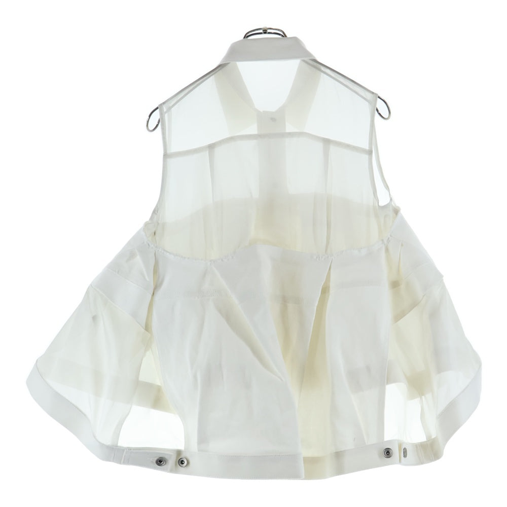 Sacai(サカイ) 25SS Denim Mix Shirt デニムミックスシャツ ドッキング ホワイト レディース 25-07715