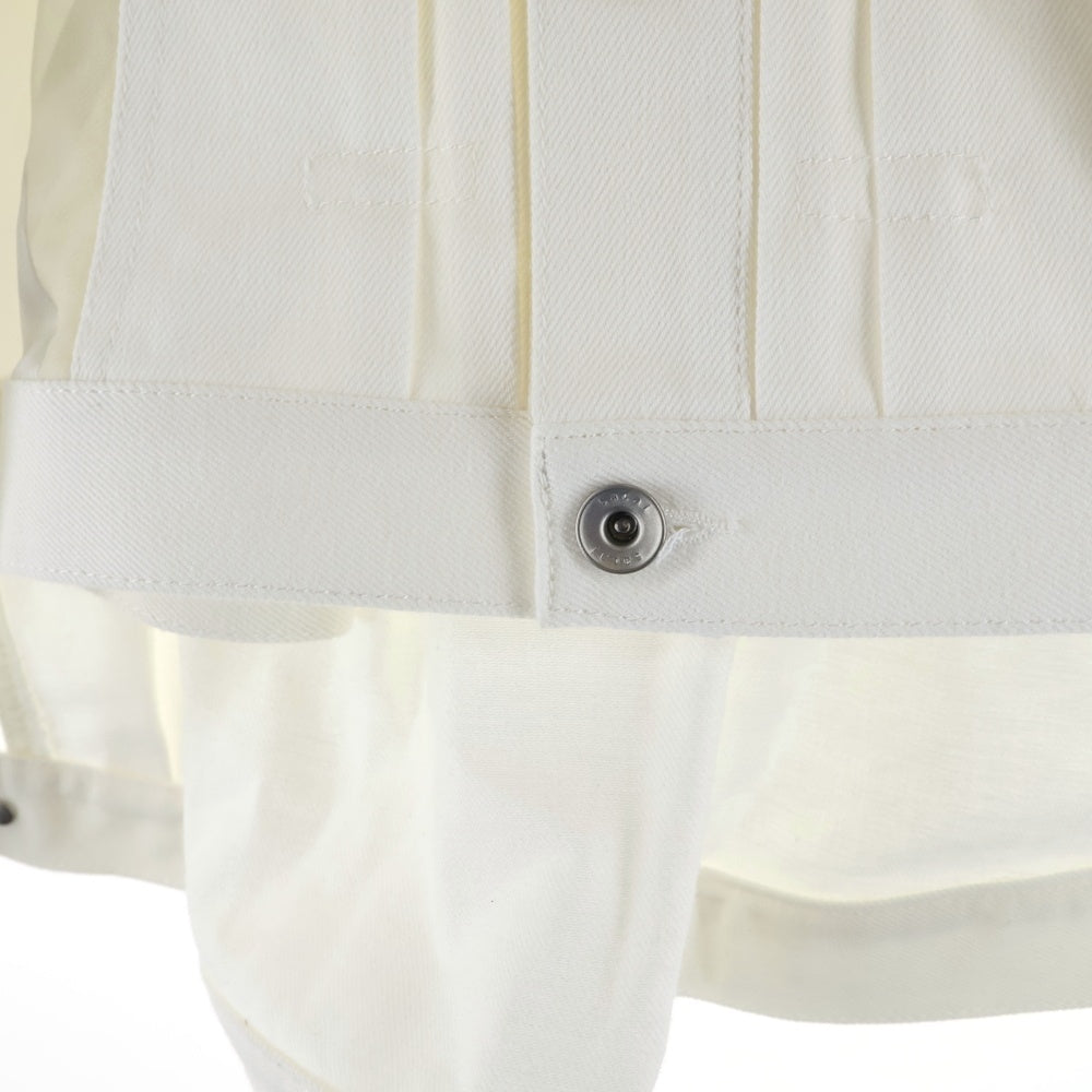 Sacai(サカイ) 25SS Denim Mix Shirt デニムミックスシャツ ドッキング ホワイト レディース 25-07715