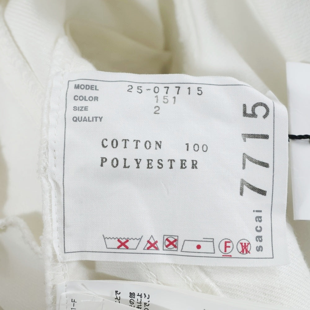 Sacai(サカイ) 25SS Denim Mix Shirt デニムミックスシャツ ドッキング ホワイト レディース 25-07715