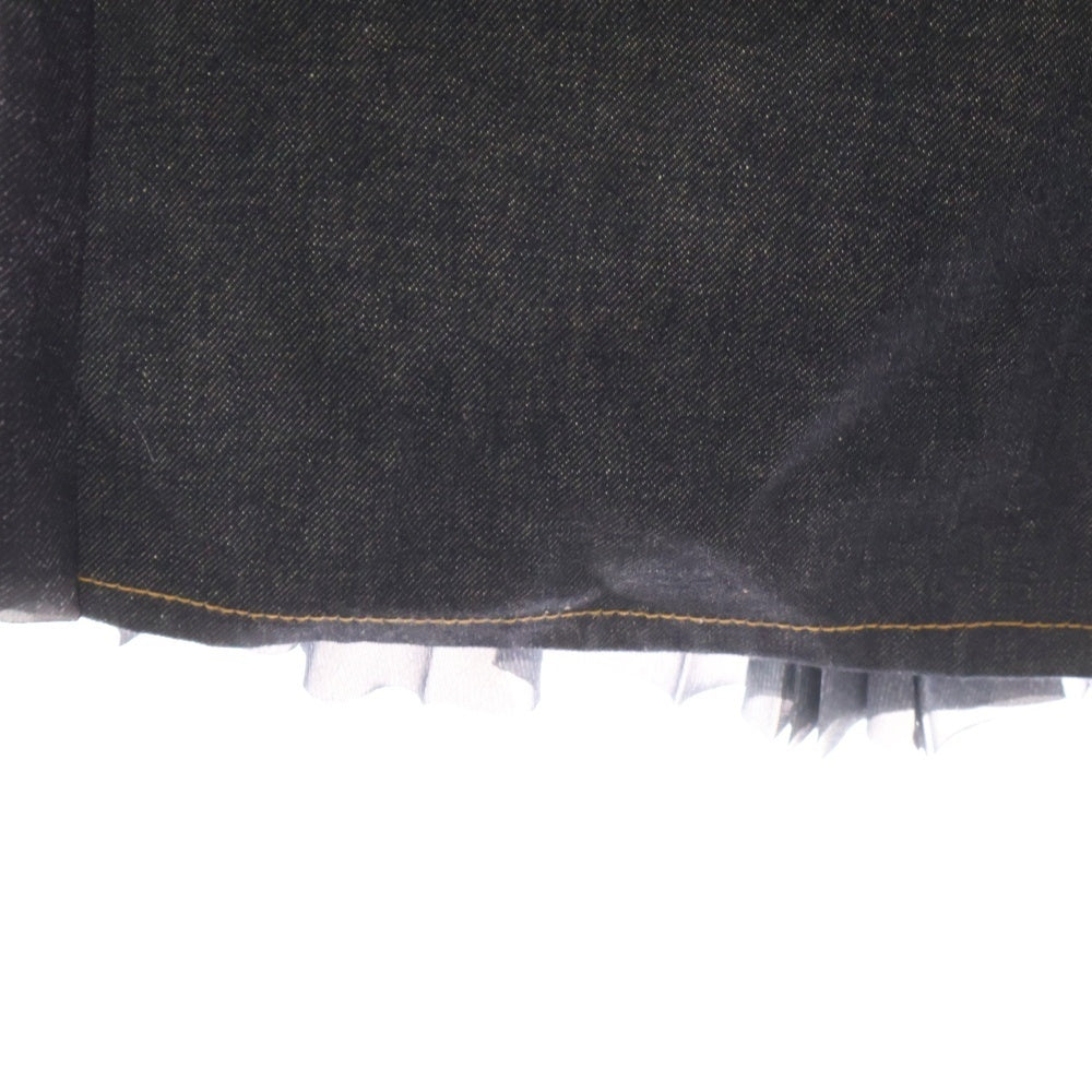 Sacai(サカイ) 25SS DENIM SKIRT デニムドッキング プリーツスカート インディゴ レディース 25-07829