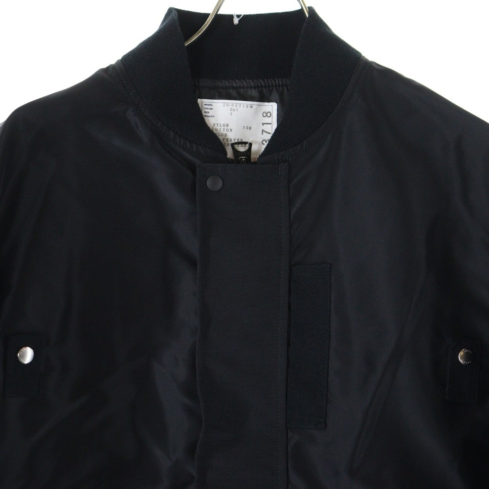 Sacai(サカイ) Nylon Twill x Grosgrain Blouson ナイロン ツイル ブルゾンジャケット ブラック 25-03718M