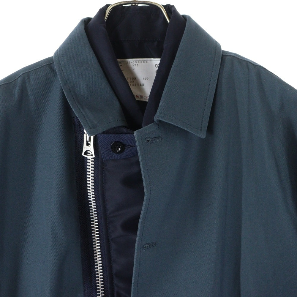 Sacai(サカイ) 25SS Cotton Twill Jacket コットンツイル ドッキング ジャケット ネイビー 25-03608M