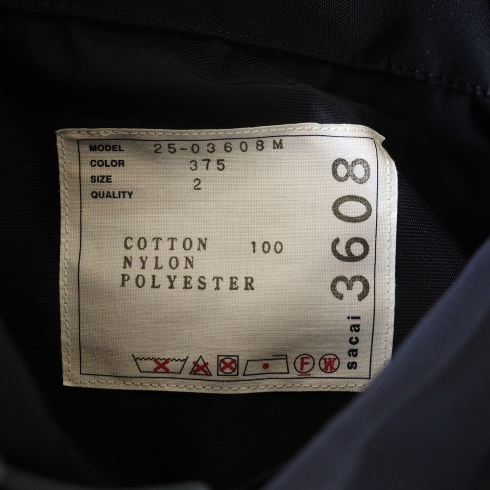 Sacai(サカイ) 25SS Cotton Twill Jacket コットンツイル ドッキング ジャケット ネイビー 25-03608M