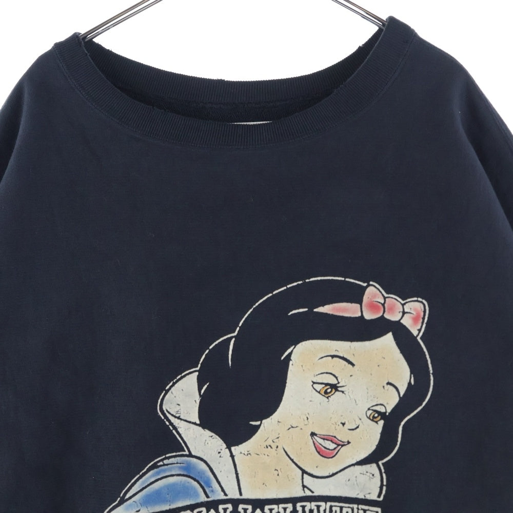 BOWWOW(バウワウ) 23AW ×Disney SNOW WHITE SWEAT SHIRTS BW2302-SWSS スノーホワイト 白雪姫 フロントプリント クルーネックスウェット トレーナー ブラック