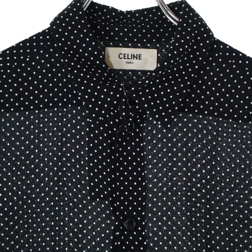 CELINE(セリーヌ) CLASSIC SHIRT IN DOT PRINTED VISCOSE ドット柄 クラシック ビスコース長袖シャツ レディース 20ZX1169D