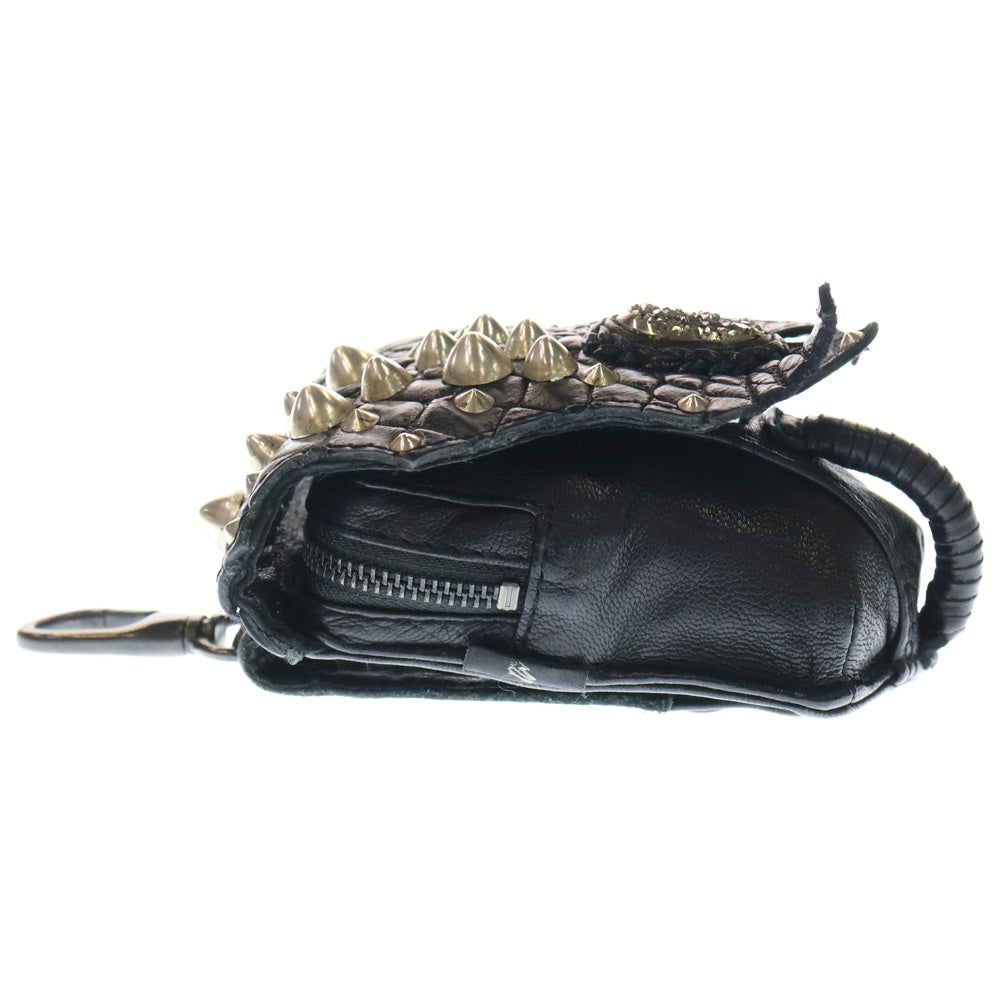 KMRii(ケムリ) レザースタッズ ウエストポーチ ブラック