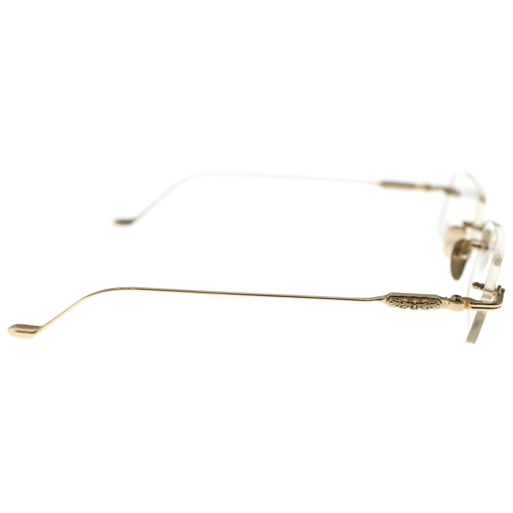 CHROME HEARTS(クロムハーツ) SOFFFFFFFFERS 2サイドフローラル テンプル リムレス サングラス アイウェア 眼鏡 ゴールド