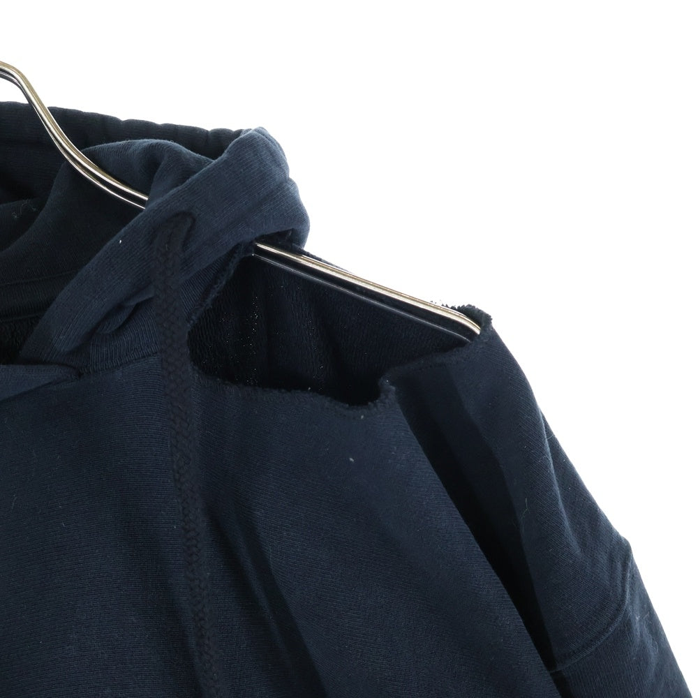 VETEMENTS(ヴェトモン) 17SS ×Champion WSS17CH4 ダメージ加工フードパッチデザインパーカー ブラック