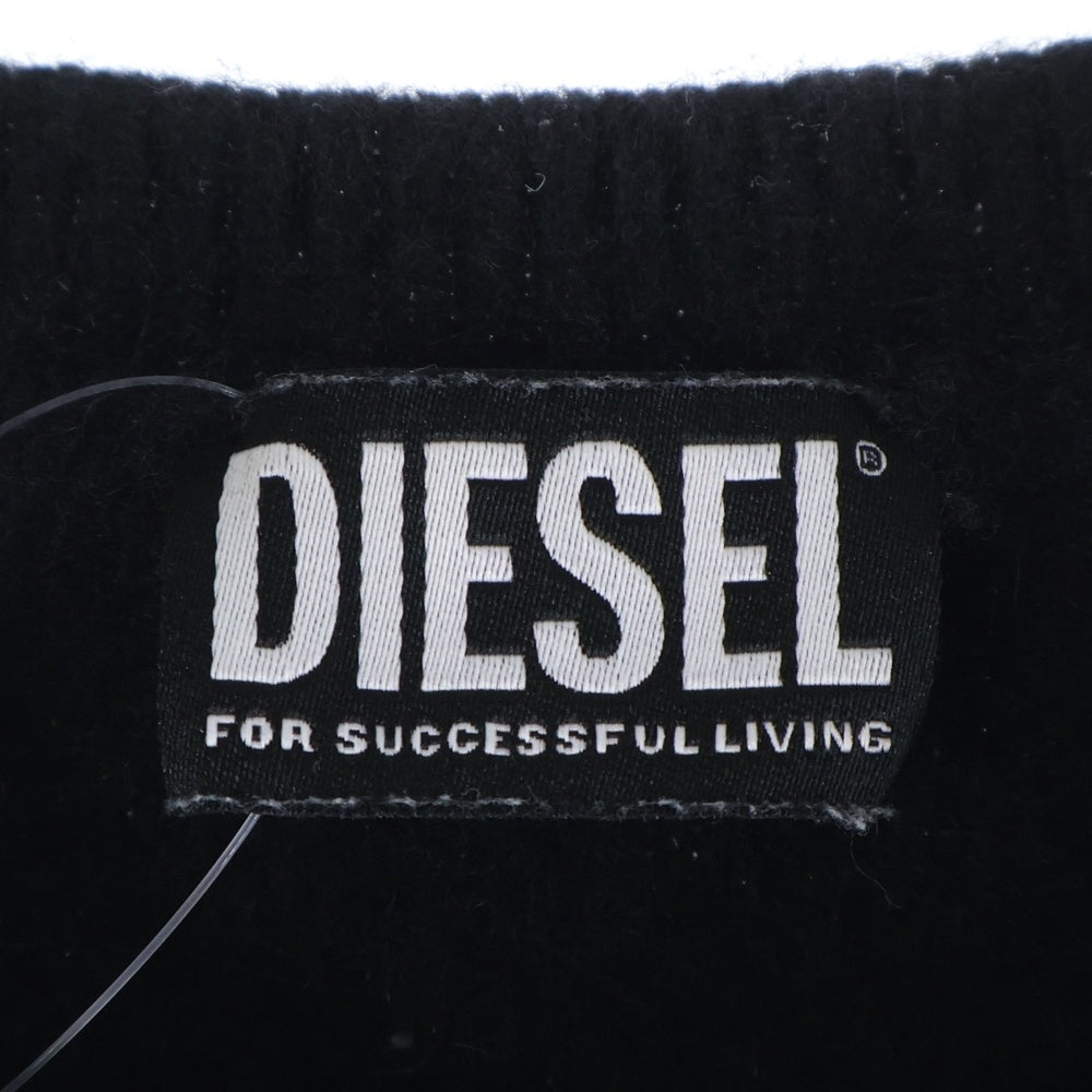 DIESEL(ディーゼル) 23AW M-AREESA A06712 カシミヤ混Dロゴセーター ブラック