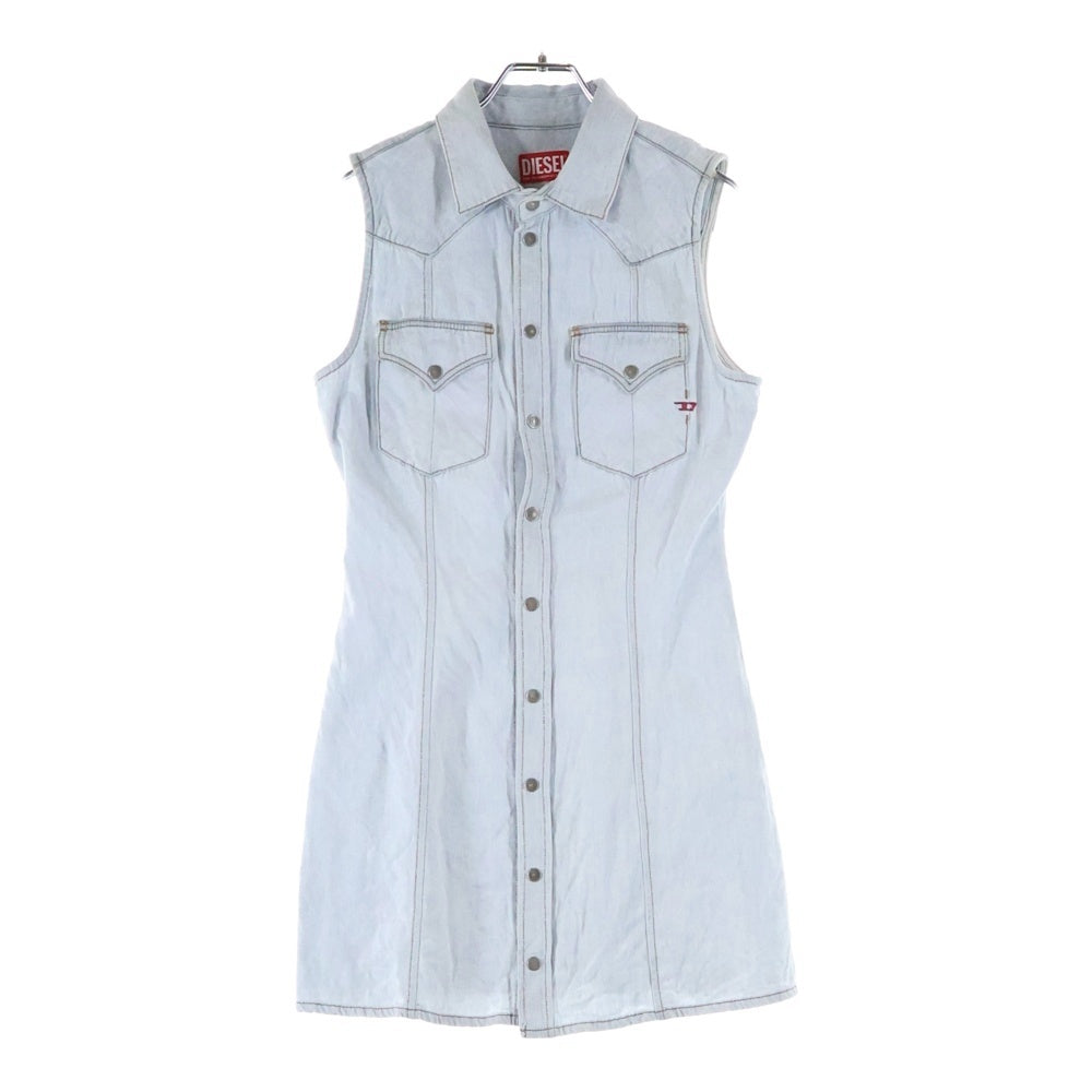 DIESEL(ディーゼル) DE-GLO-F デニムノースリワンピース インディゴ