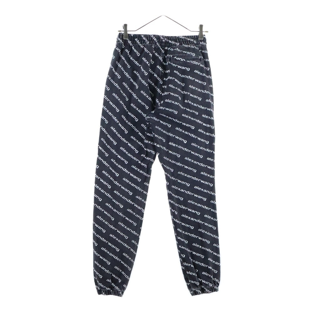 ALEXANDER WANG(アレキサンダーワン) ロゴ総柄 ジョガーデニムパンツ ブラック/ホワイト