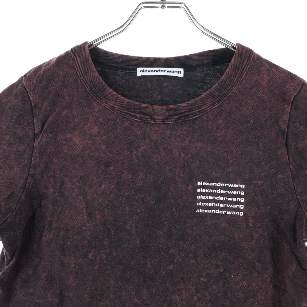 ALEXANDER WANG(アレキサンダーワン) ロゴプリント クルーネック半袖Tシャツ ブラック/レッド
