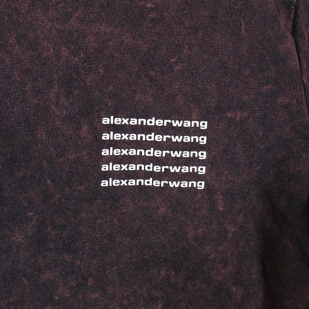 ALEXANDER WANG(アレキサンダーワン) ロゴプリント クルーネック半袖Tシャツ ブラック/レッド