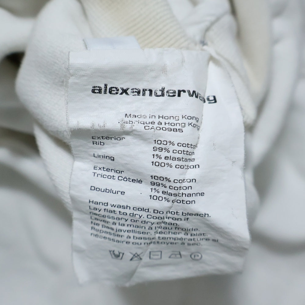 ALEXANDER WANG(アレキサンダーワン) ハイネック ロゴ刺繍 スウェットトレーナー ホワイト レディース