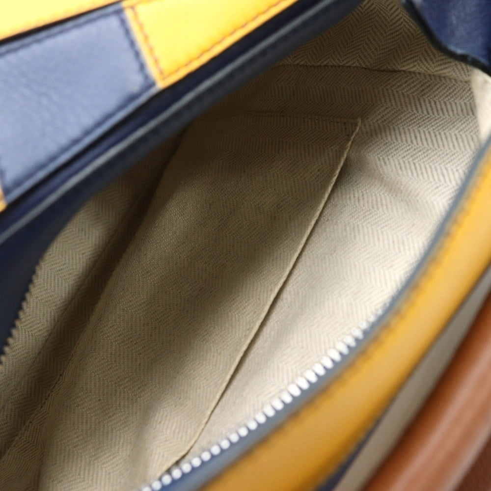 LOEWE(ロエベ) パズルバッグ 2WAY レザーハンドバッグ ショルダーバッグ スモール イエロー/ネイビー