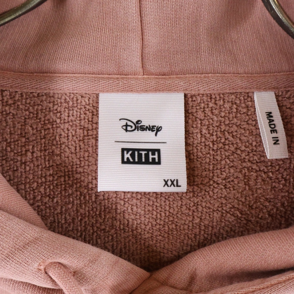 KITH(キス) ×Disney Minnie Classic Logo Hoodie ディズニー ミニー クラシックロゴフーディ プルオーバースウェットパーカー ピンク