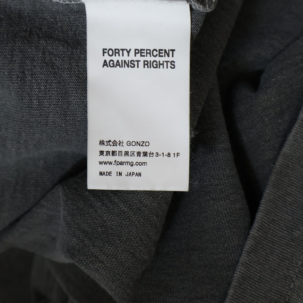 FPAR/FORTY PERCENTS AGAINST RIGHTS(フォーティーパーセント アゲインストライツ) LONG SLEEVE TEE 染め加工 リブロゴ刺繍 ロングスリーブ 長袖Tシャツ カットソー グレー