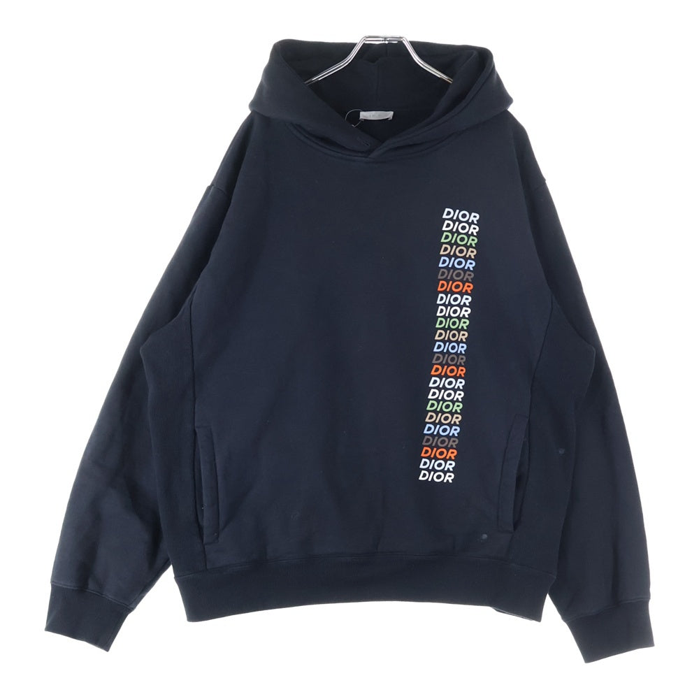 DIOR(ディオール) 24SS Multi Color Logo Print Pullover Hoodie マルチカラーロゴ プリント プルオーバーフーディー プルオーバーパーカー ブラック 413J646A0531