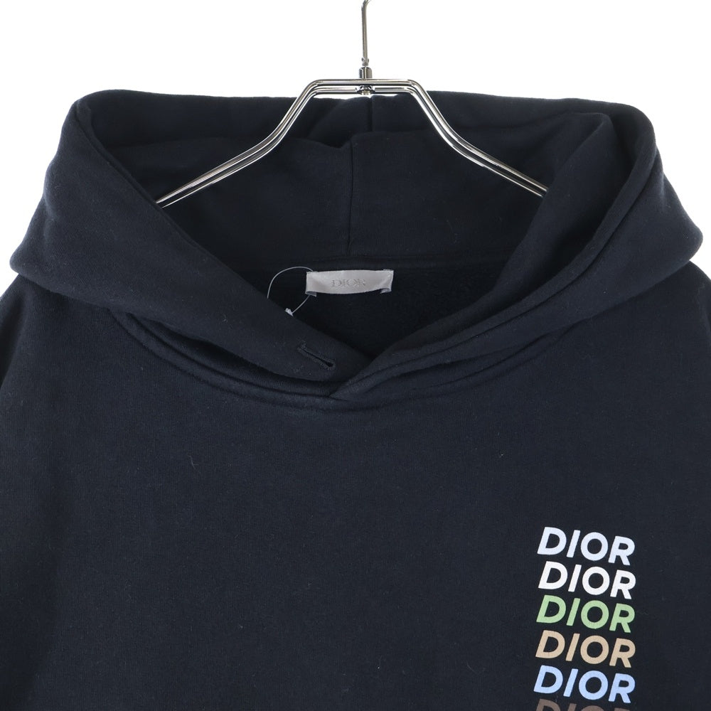 DIOR(ディオール) 24SS Multi Color Logo Print Pullover Hoodie マルチカラーロゴ プリント プルオーバーフーディー プルオーバーパーカー ブラック 413J646A0531