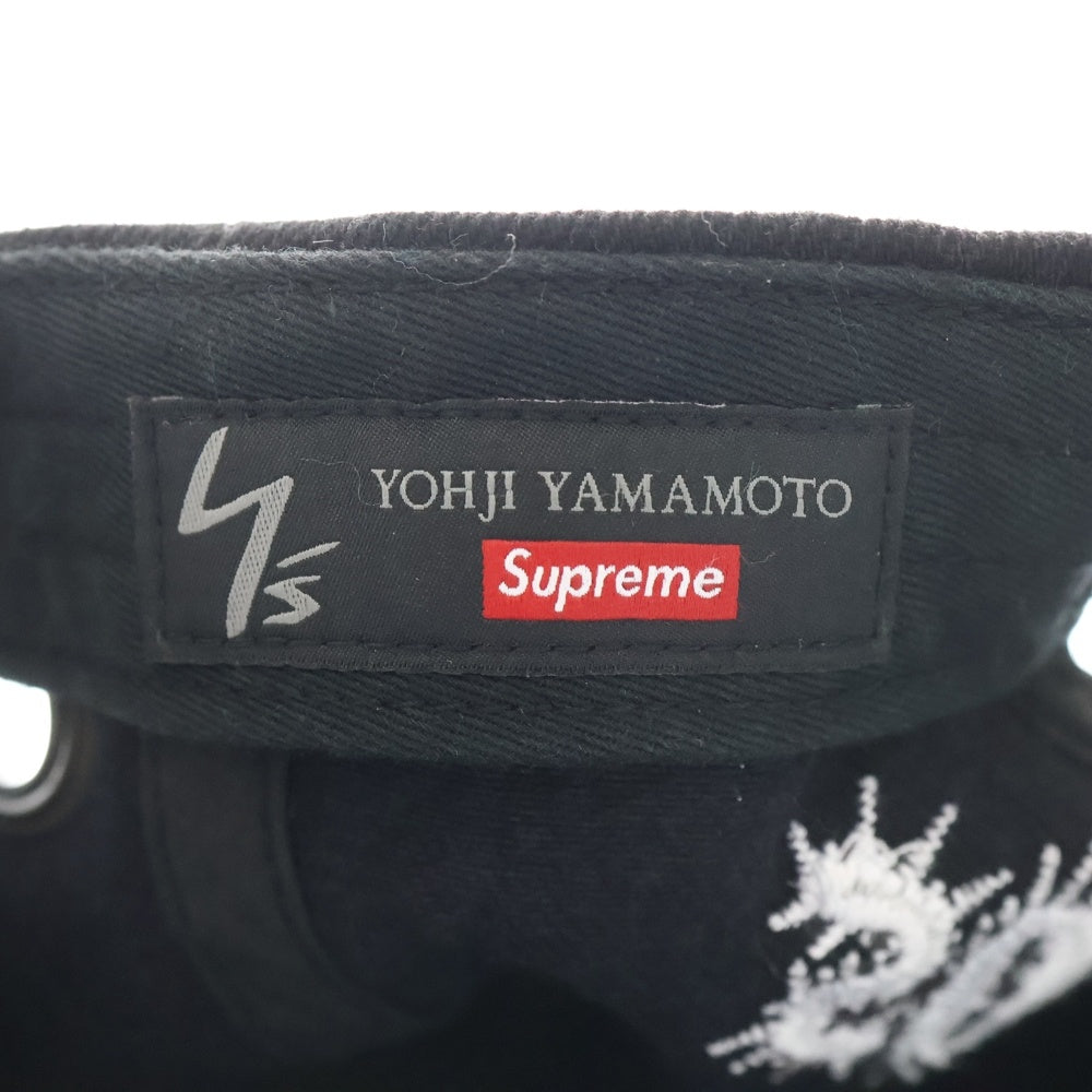 SUPREME(シュプリーム) 25AW ×Yohji Yamamoto Grommet 6-Panel Washed Cap ×ヨウジヤマモト グロメント 6パネル キャップ 帽子 ブラック