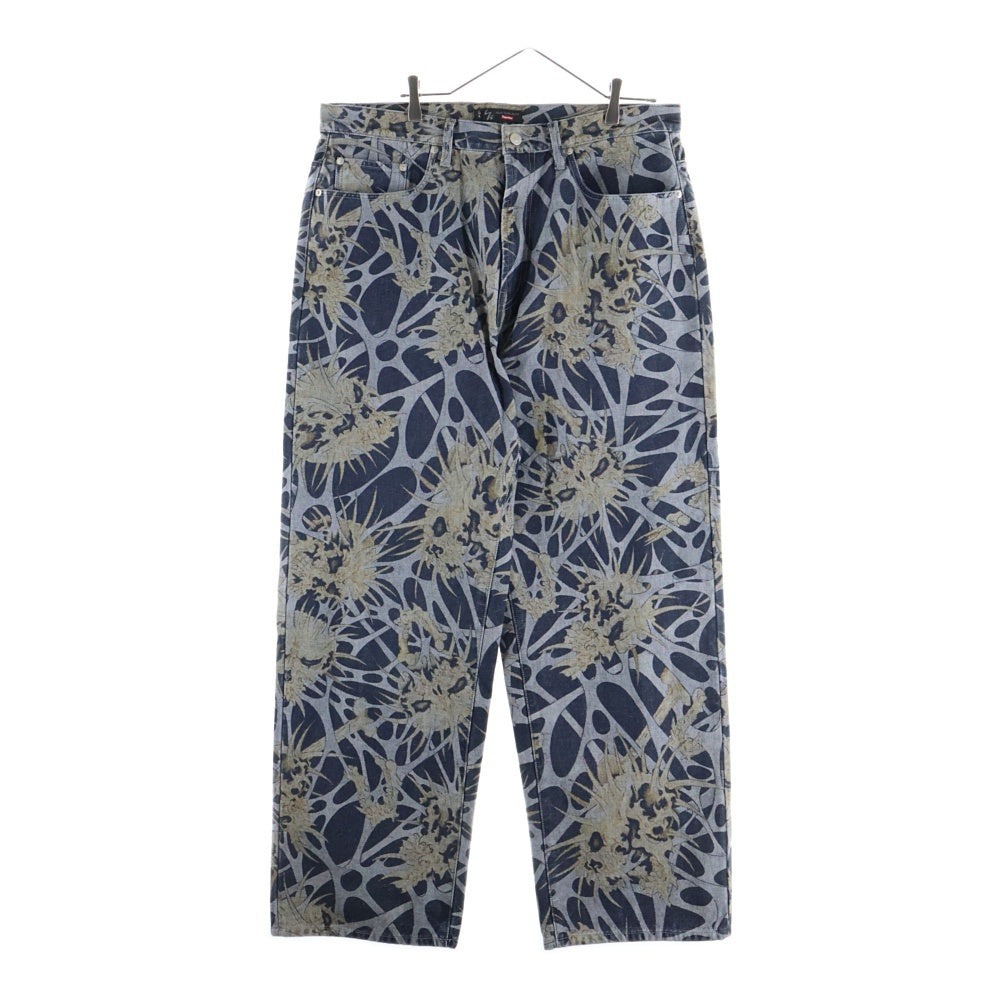 SUPREME(シュプリーム) xYohji Yamamoto Baggy Jean ×ヨウジヤマモト バギー ジーンズ 総柄 グレー