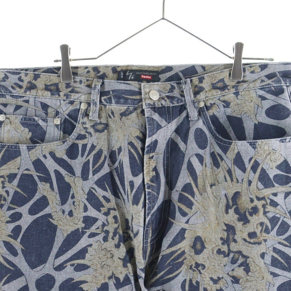 SUPREME(シュプリーム) xYohji Yamamoto Baggy Jean ×ヨウジヤマモト バギー ジーンズ 総柄 グレー