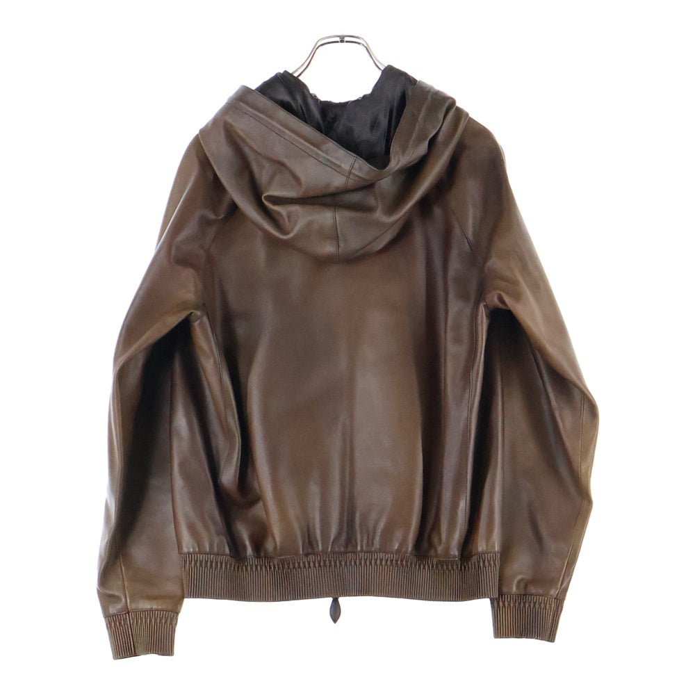 Berluti(ベルルッティ) Patina Leather B-Way パティーナ レザーフーディ ジャケット ブラウン R24LBL123KAHX