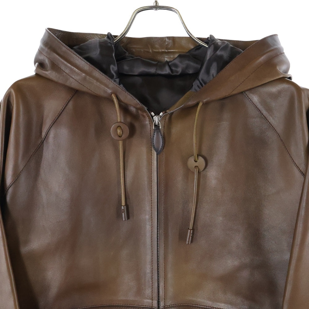 Berluti(ベルルッティ) Patina Leather B-Way パティーナ レザーフーディ ジャケット ブラウン R24LBL123KAHX