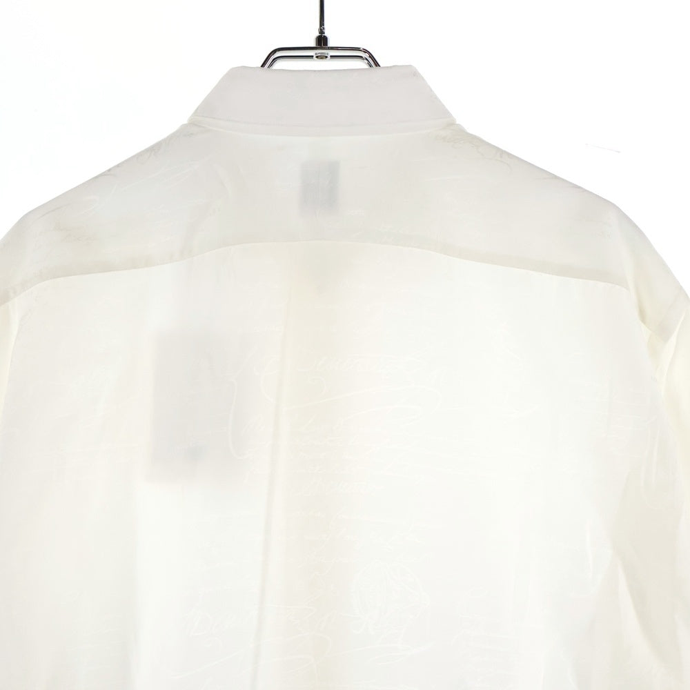 Berluti(ベルルッティ) Cotton Silk Scritto Andy Shirt コットンシルク アンディ スクリットパターン シャツ 長袖シャツ ホワイト R26HTL85SBGP
