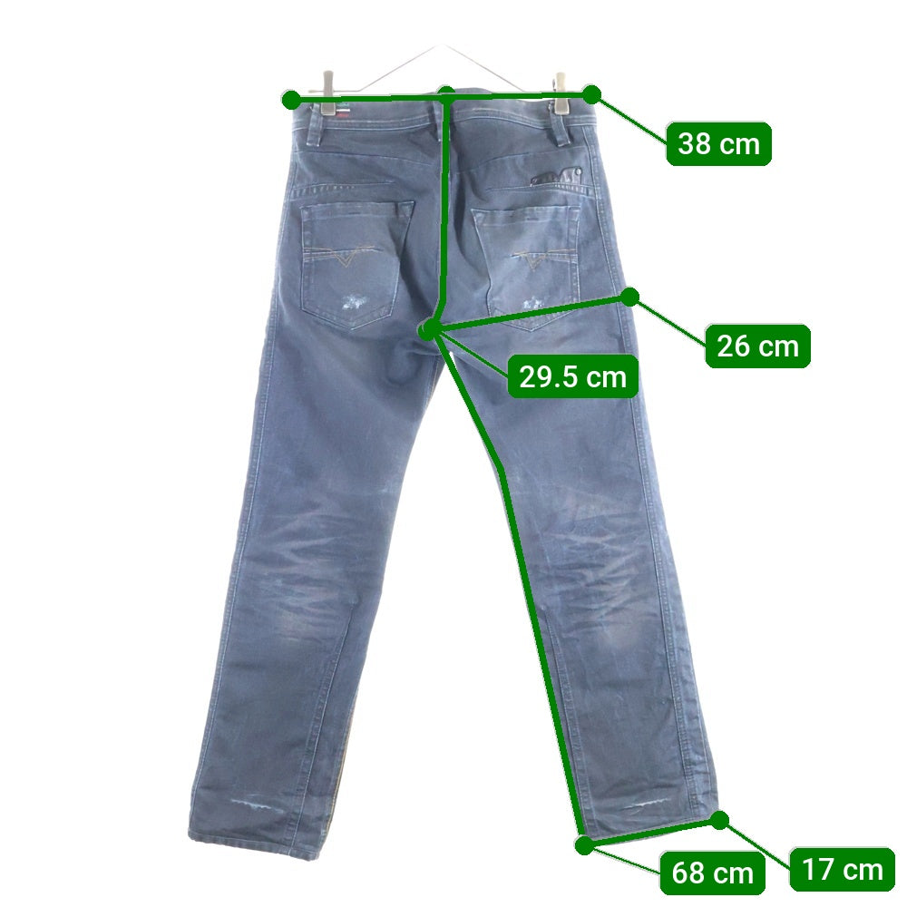 DIESEL(ディーゼル) DARRON ダメージ加工 ストレートデニムパンツ インディゴ