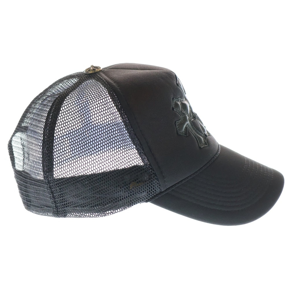 CHROME HEARTS(クロムハーツ) Cemetery Cross Patch Trucker Cap セメタリークロスパッチトラッカーキャップ ベースボールキャップ クロスボール 帽子 ブラック