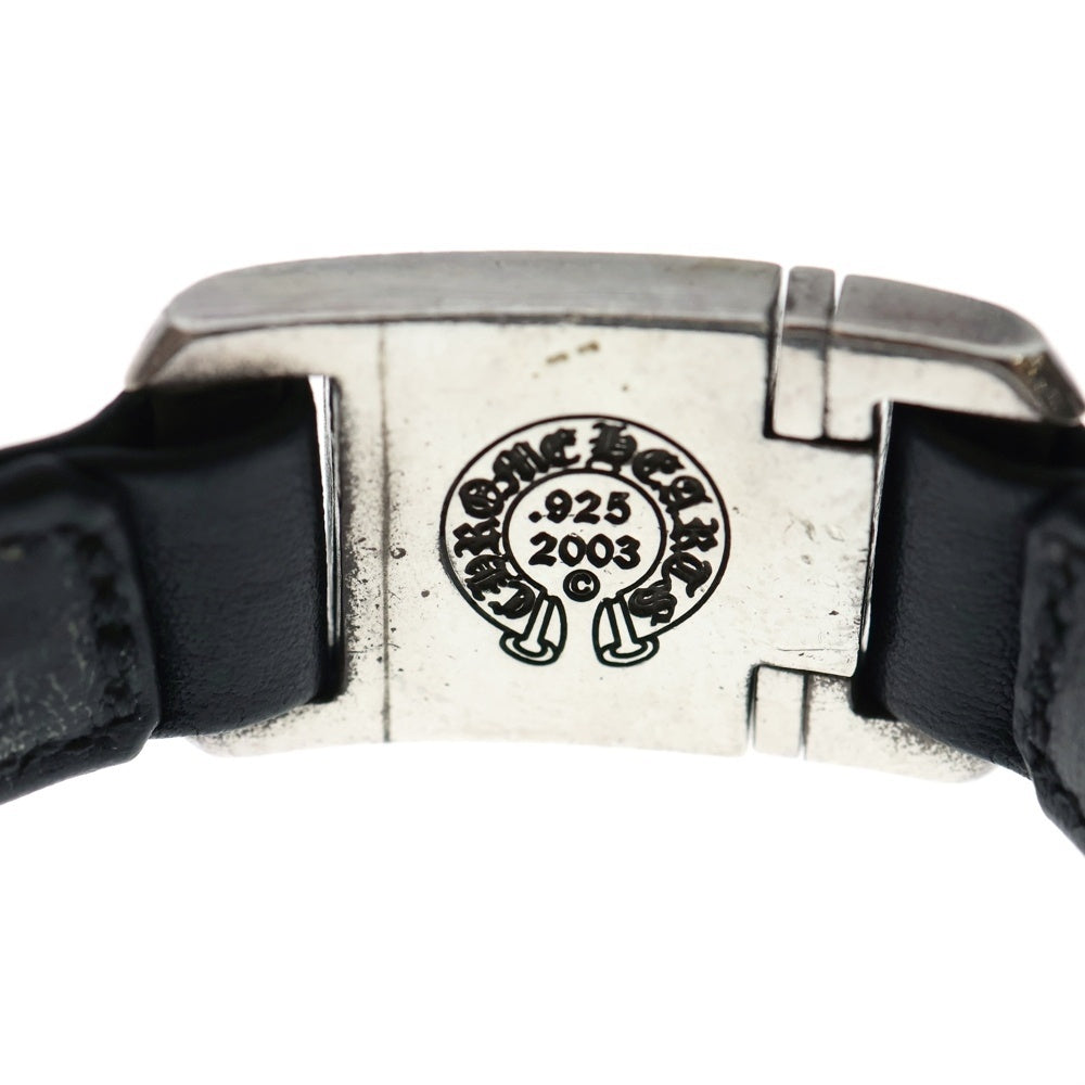 CHROME HEARTS(クロムハーツ) HARNESS CLASP ハーネスクラスプ レザーブレスレット ブラック/シルバー