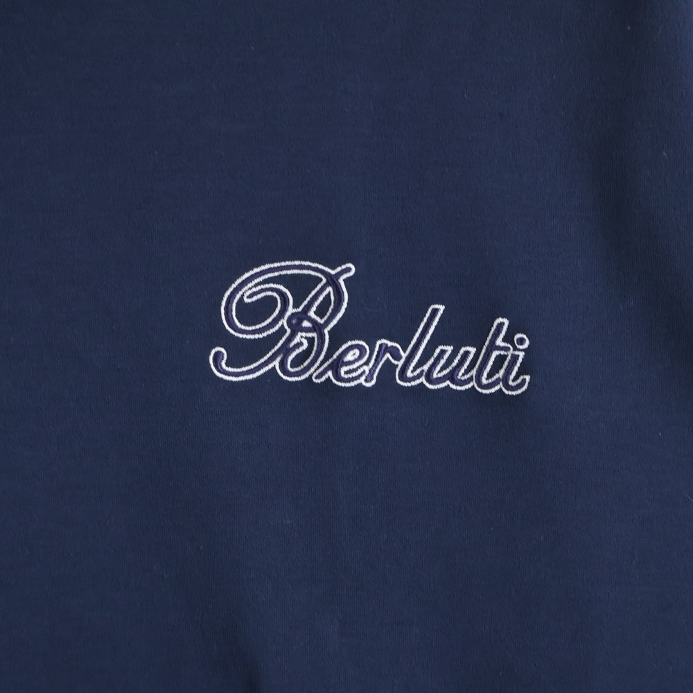 Berluti(ベルルッティ) Thabor スモールロゴ刺繍 クルーネック半袖Tシャツ ネイビー R26JRS124