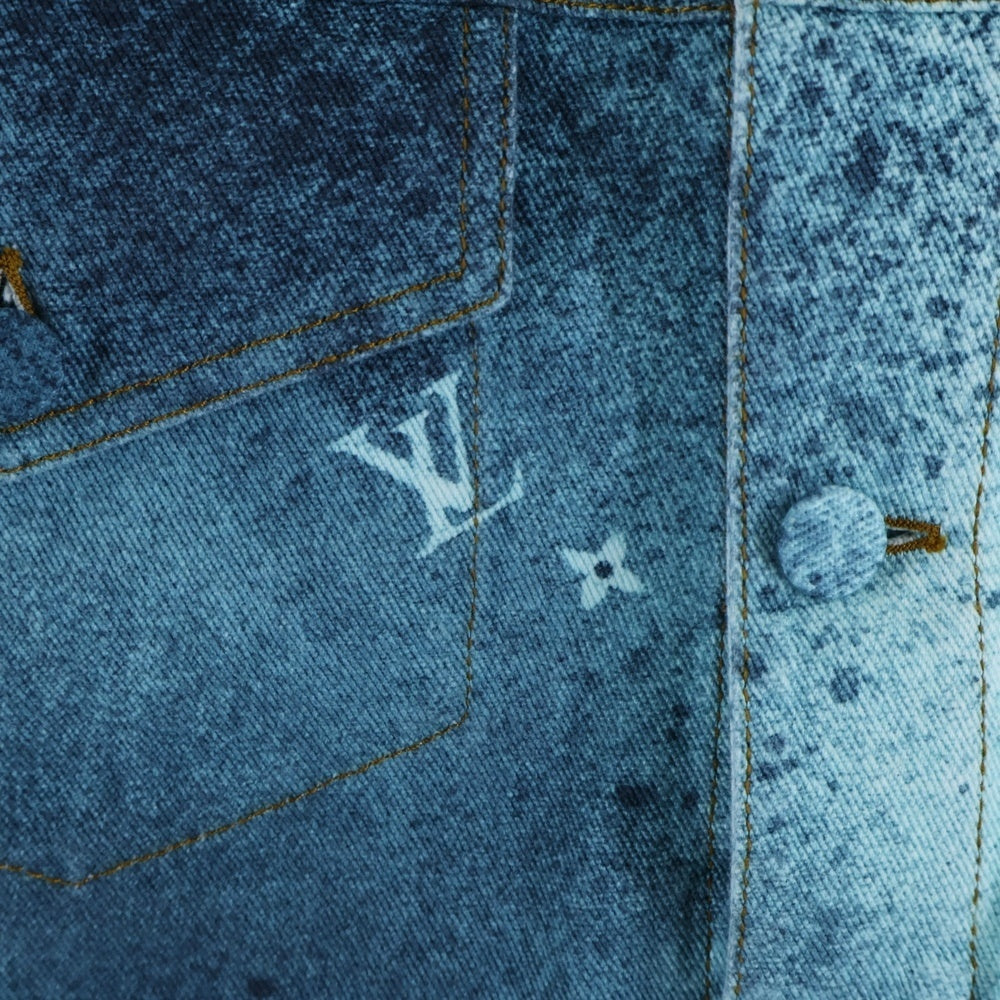 LOUIS VUITTON(ルイヴィトン) 23SS スプレーモノグラムデニムトラッカージャケット ホワイト/ブルー RM231M U14 HOA10W